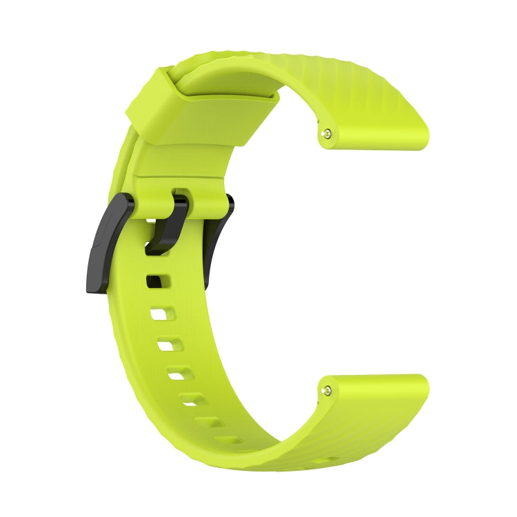 For Suunto 7 24mm Solid Color Silicone Watch Band(Lime Green)