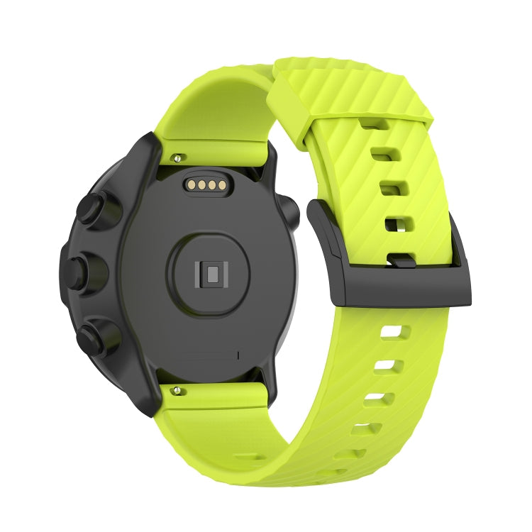 For Suunto 7 24mm Solid Color Silicone Watch Band(Lime Green)