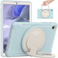Shockproof TPU+PC Case with 360° Rotating Handle & Pen Slot for Samsung Galaxy Tab A7 Lite T220 (Ice Crystal Blue)