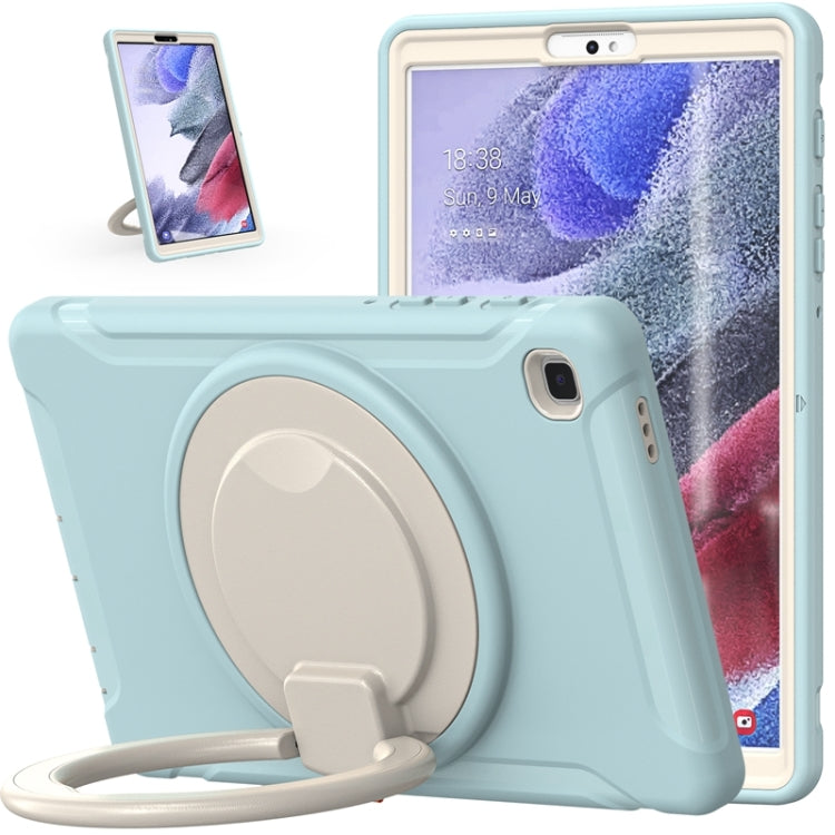 Shockproof TPU+PC Case with 360° Rotating Handle & Pen Slot for Samsung Galaxy Tab A7 Lite T220 (Ice Crystal Blue)