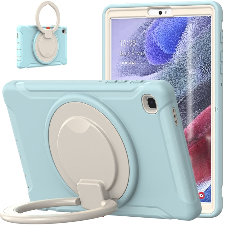 Shockproof TPU+PC Case with 360° Rotating Handle & Pen Slot for Samsung Galaxy Tab A7 Lite T220 (Ice Crystal Blue)