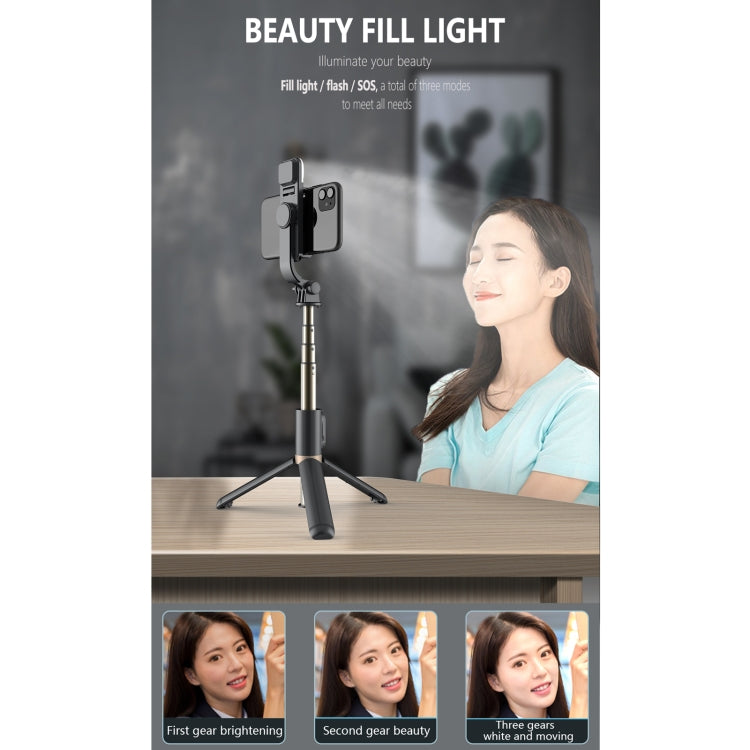 Q03S Fill Light Bluetooth Selfie Stick Tripod Mobile Phone Holder(White)