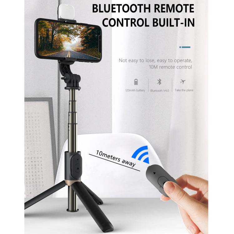 Q03S Fill Light Bluetooth Selfie Stick Tripod Mobile Phone Holder(White)