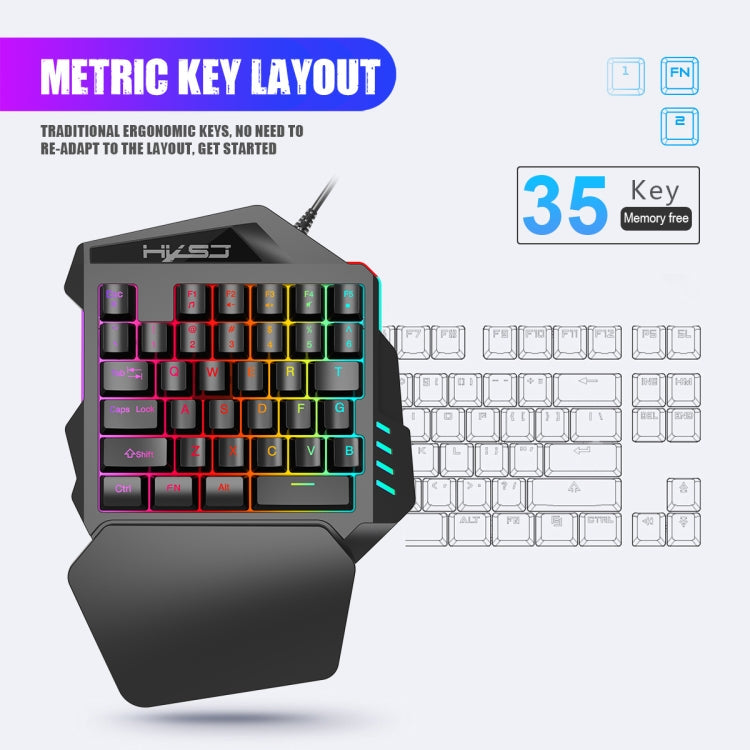 HXSJ P8+V100+A883 Keyboard Mouse Converter + One-handed Keyboard + Programming Gaming Mouse Set, P8+V100+A883
