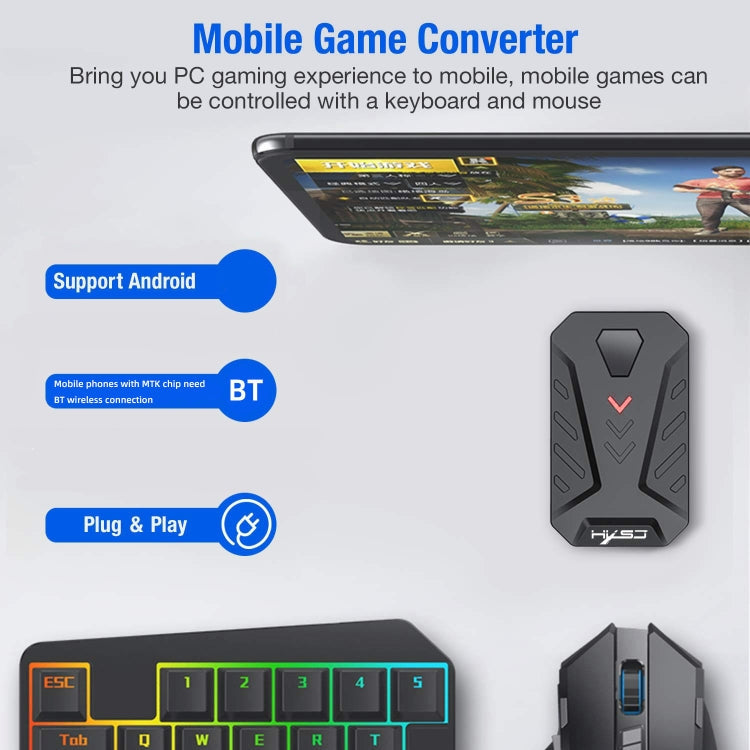 HXSJ P8+V100+A883 Keyboard Mouse Converter + One-handed Keyboard + Programming Gaming Mouse Set, P8+V100+A883