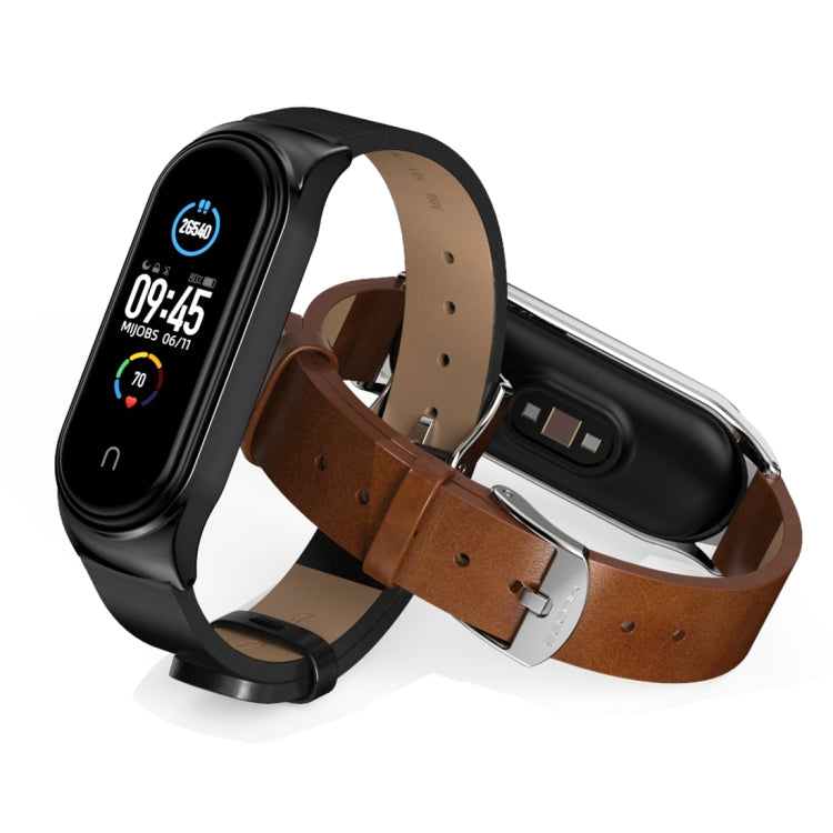 For Xiaomi Mi Band 6 / 5 CS Microfiber Leather Replacement Watchband