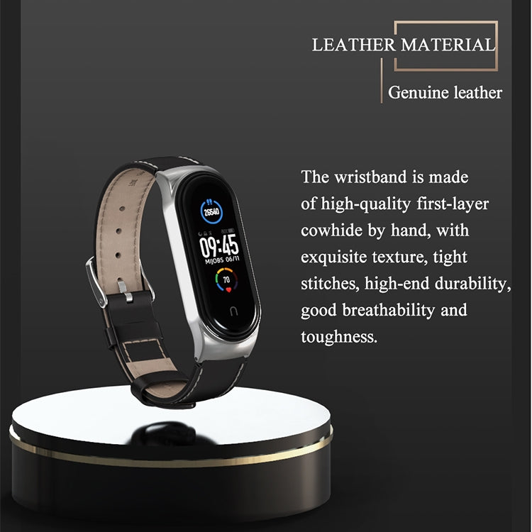 For Xiaomi Mi Band 6 / 5 CS Microfiber Leather Replacement Watchband