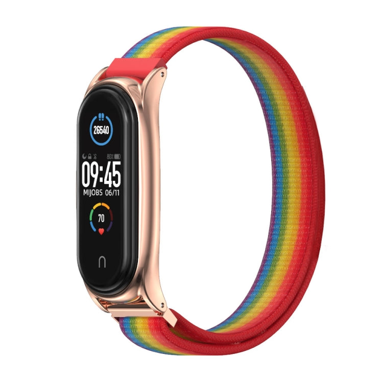 For Xiaomi Mi Band 6 / 5 Mijobs Nylon Loop Plus Strap Replacement Watchband