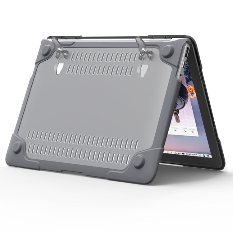 For MacBook Air 13.3 inch A1466 / A1369 TPU and PC Two-color Anti-fall Laptop Protective Case(Grey)