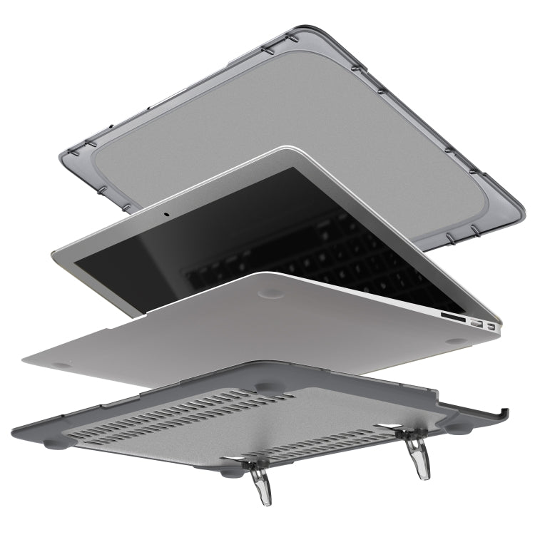 For MacBook Air 13.3 inch A1466 / A1369 TPU and PC Two-color Anti-fall Laptop Protective Case(Grey)