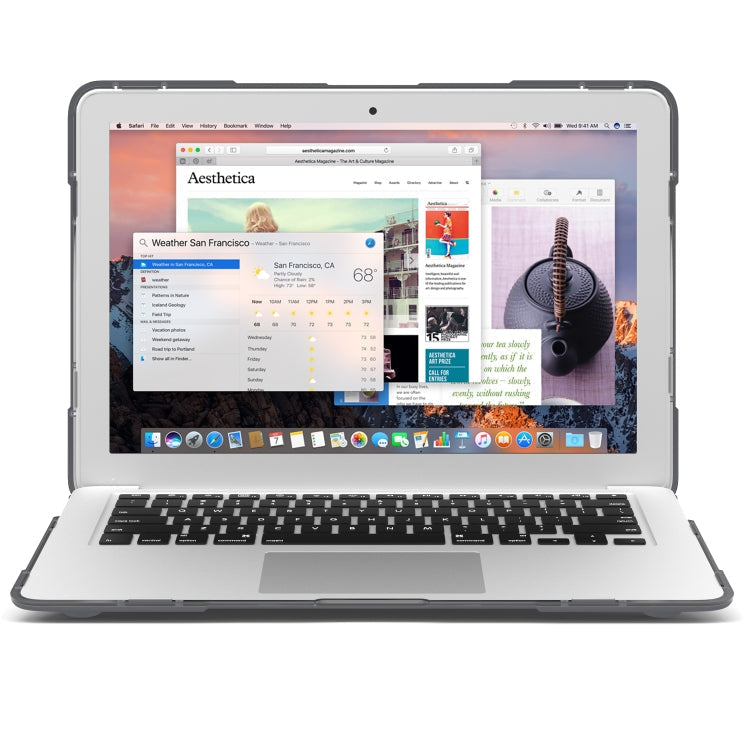 For MacBook Air 13.3 inch A1466 / A1369 TPU and PC Two-color Anti-fall Laptop Protective Case(Grey)