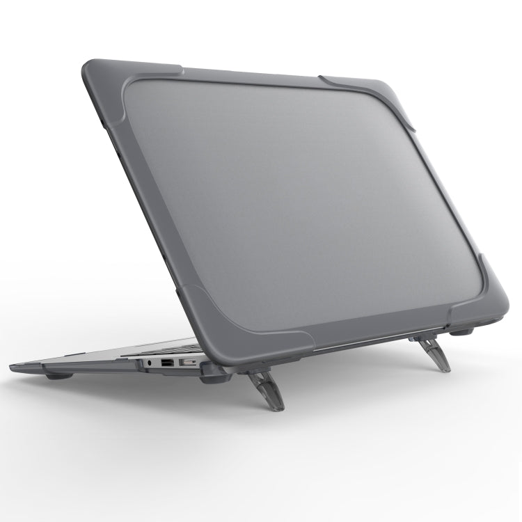 For MacBook Air 13.3 inch A1466 / A1369 TPU and PC Two-color Anti-fall Laptop Protective Case(Grey)