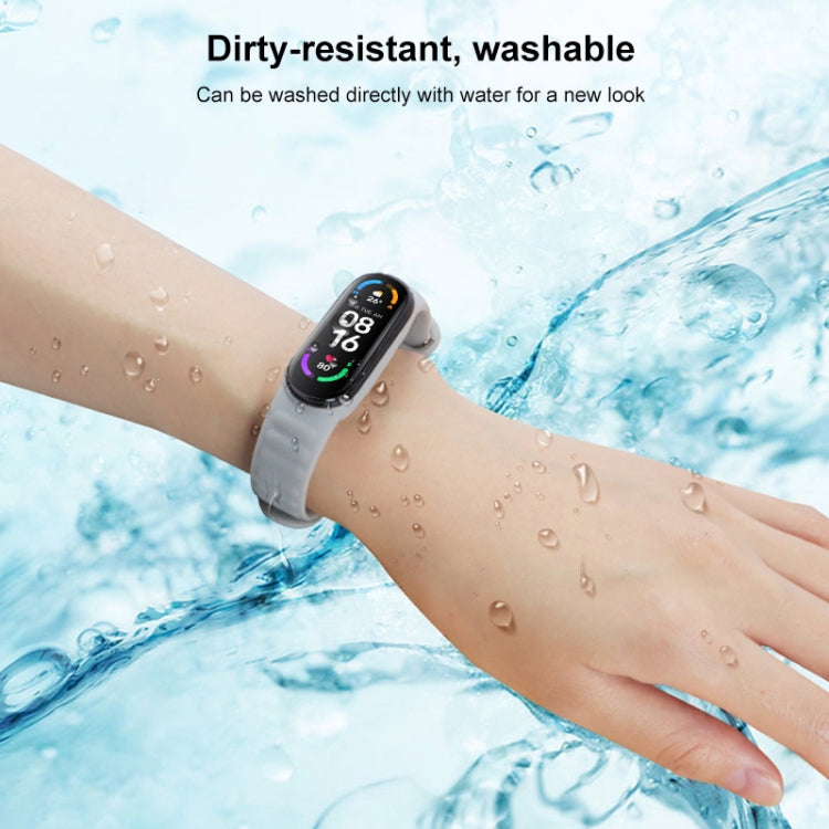 For Xiaomi Mi Band 6 / 5 Universal Silicone Leather Texture Watch Band(Black)
