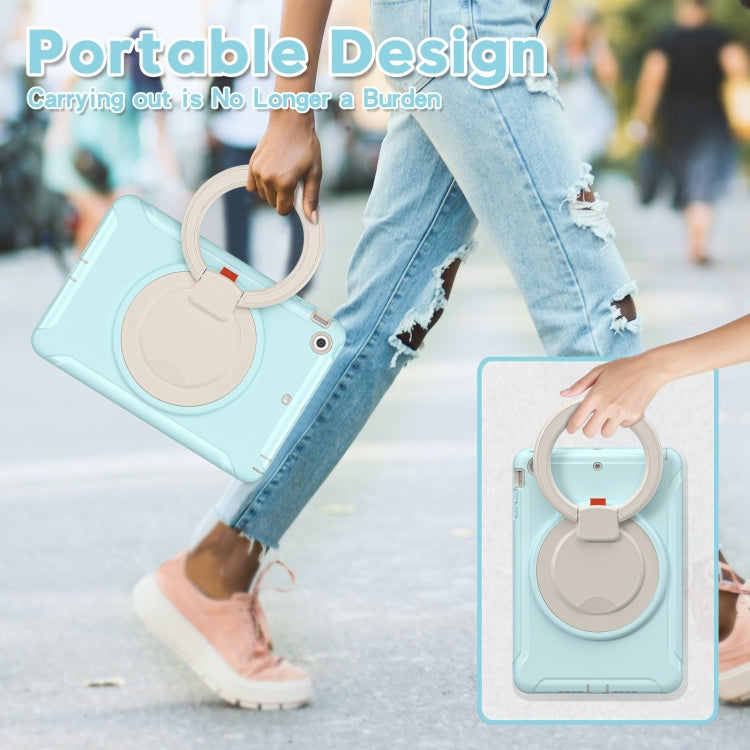 Shockproof TPU + PC Protective Case with 360 Degree Rotation Foldable Handle Grip Holder & Pen Slot For iPad mini 3 / 2 / 1(Ice Crystal Blue)