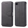 For iPhone 7 / 8 AZNS Calf Texture Magnetic Horizontal Flip PU Leather Case with Holder & Card Slots & Photo Frame(Black)