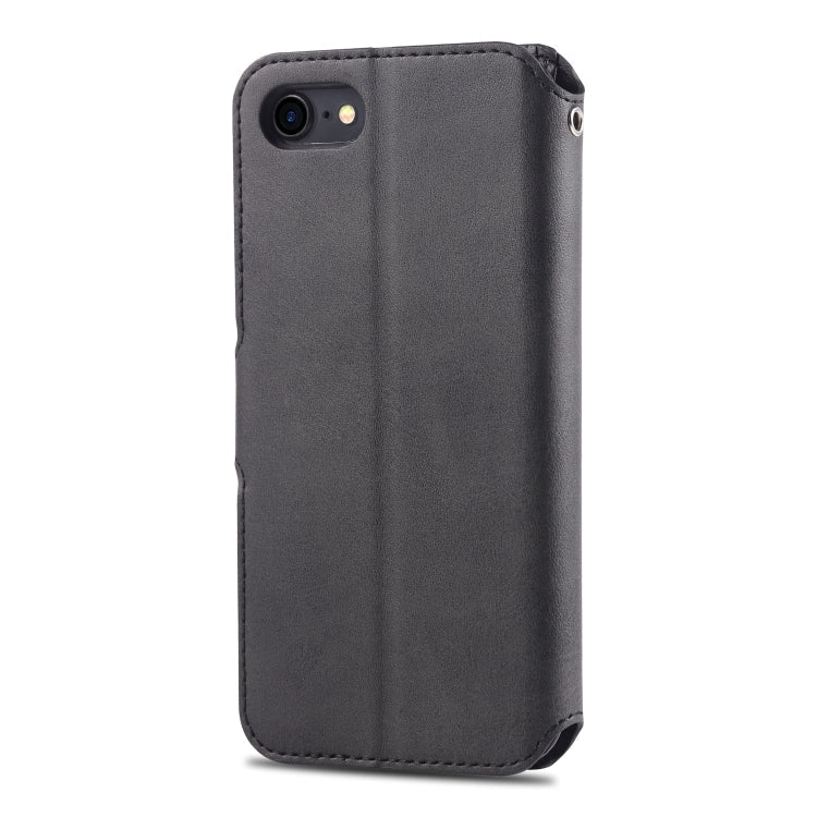 For iPhone 7 / 8 AZNS Calf Texture Magnetic Horizontal Flip PU Leather Case with Holder & Card Slots & Photo Frame(Black)