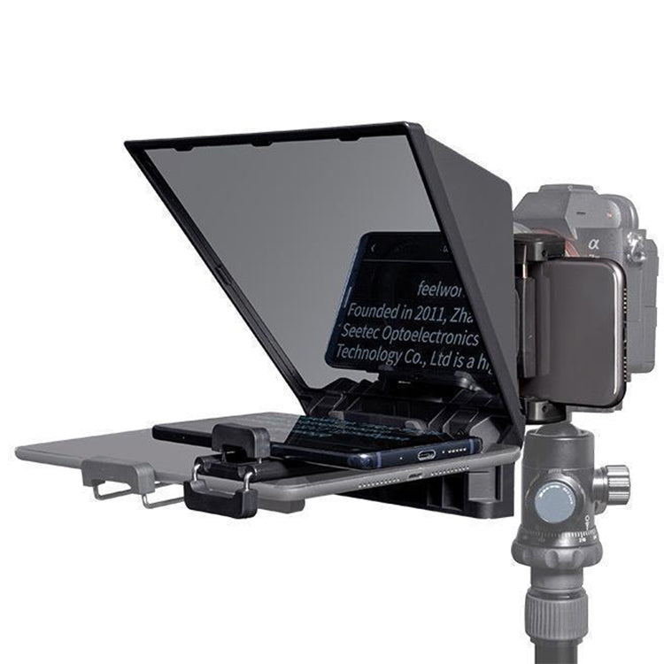 FEELWORLD TP2A NEW Portable Teleprompter with Remote Control & Lens Adapter Ring For Below 8 inches Mobile Phone / Tablet / SLR Camera, TP2A NEW