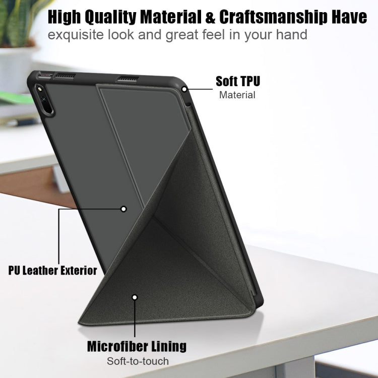 For Huawei MatePad 11 2021 Multi-folding Horizontal Flip PU Leather Shockproof Case with Holder & Sleep / Wake-up Function(Grey)