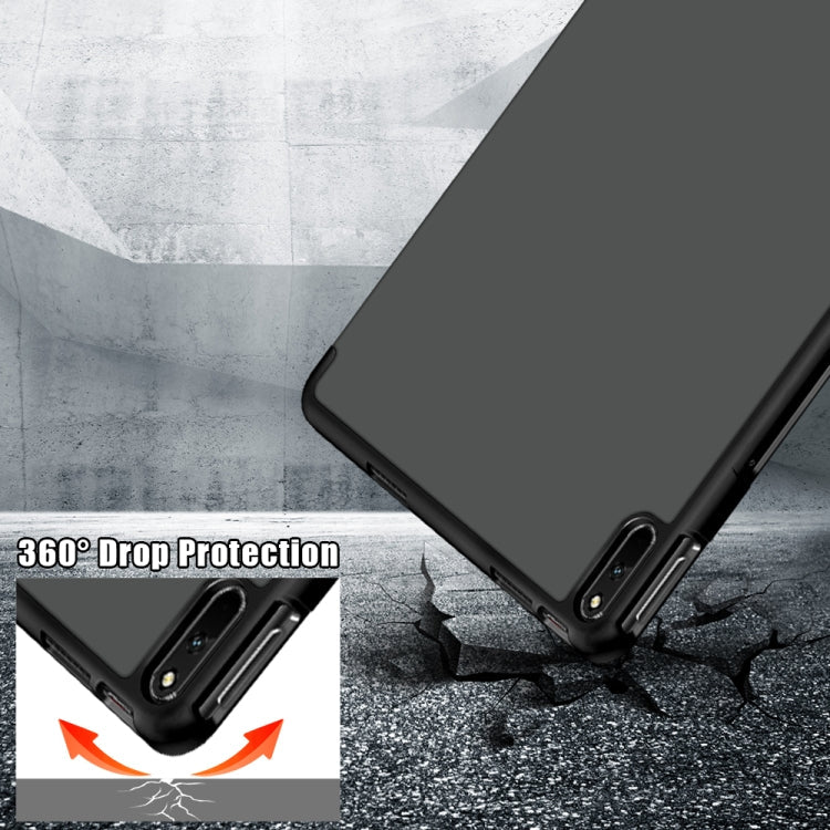 For Huawei MatePad 11 2021 Multi-folding Horizontal Flip PU Leather Shockproof Case with Holder & Sleep / Wake-up Function(Grey)