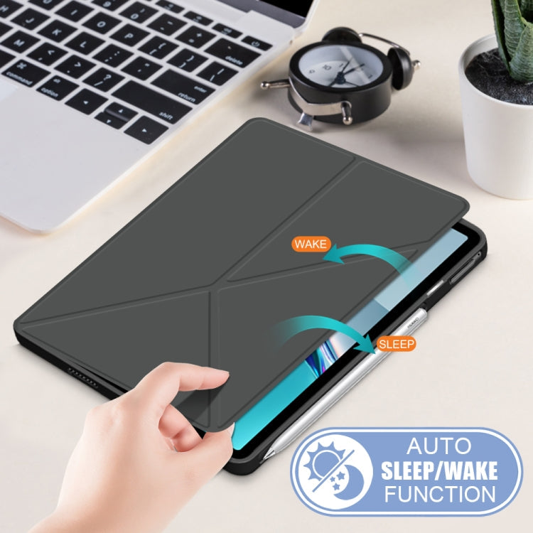 For Huawei MatePad 11 2021 Multi-folding Horizontal Flip PU Leather Shockproof Case with Holder & Sleep / Wake-up Function(Grey)