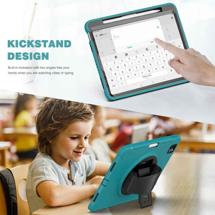 360 Rotation PC + TPU ablet Case with Holder & Strap For iPad Air 2020 / 2022 10.9 / Pro 11 2022 / 2021 / 2020 / 2018(Blue)