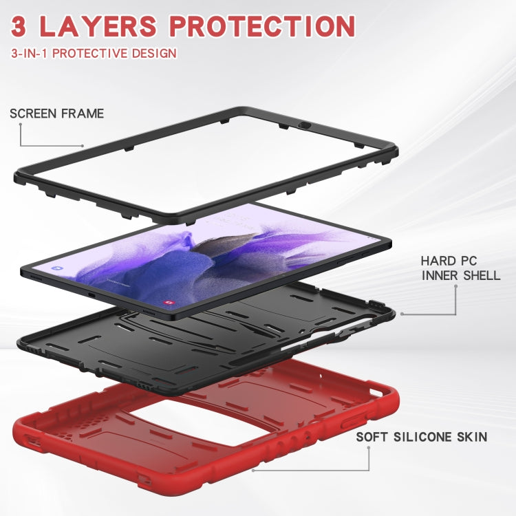 3-Layer Protection Screen Frame + PC + Silicone Shockproof Combination Case with Holder, For Samsung Galaxy Tab S7+/S7 FE 12.4 inch