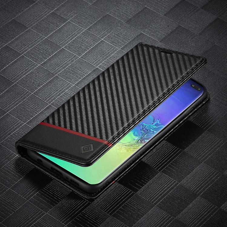 LC.IMEEKE Carbon Fiber PU + TPU Horizontal Flip Leather Case with Holder & Card Slot & Wallet, For Samsung Galaxy S10, For Samsung Galaxy S10+, For Samsung Galaxy S20, For Samsung Galaxy S20+, For Samsung Galaxy S20 FE, For Samsung Galaxy S21 5G       ...