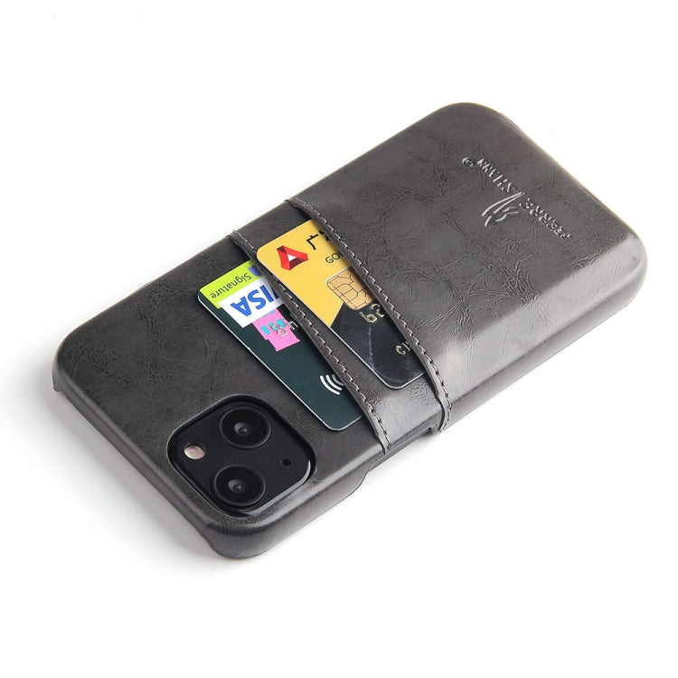 Fierre Shann Retro Oil Wax Texture PU Leather Case with Card Slots, For iPhone 13, For iPhone 13 Mini, For iPhone 13 Pro, For iPhone 13 Pro Max