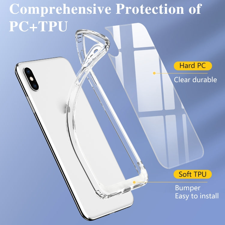 For iPhone X / XS Crystal Clear Shockproof PC  TPU Protective Case(Transparent)