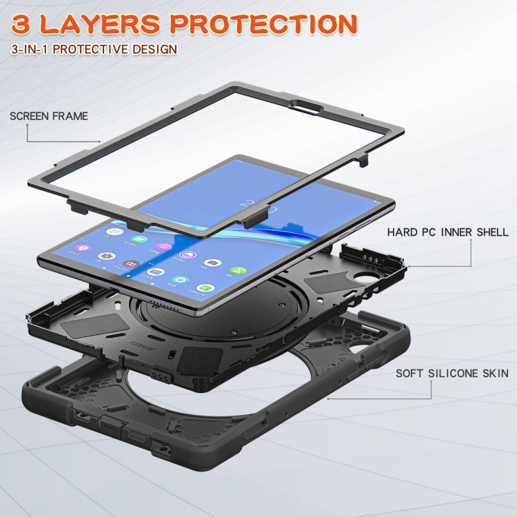 Silicone + PC Protective Case with Holder & Shoulder Strap, For Lenovo Tab M10 HD 2020 X306X/F, For Lenovo Tab M10 Plus, For Lenovo XiaoXin Pad 11 / Pad 11 Plus 2021 / Pad 2022, For Samsung Galaxy Tab Active Pro / 4 Pro / 5 Pro                         ...
