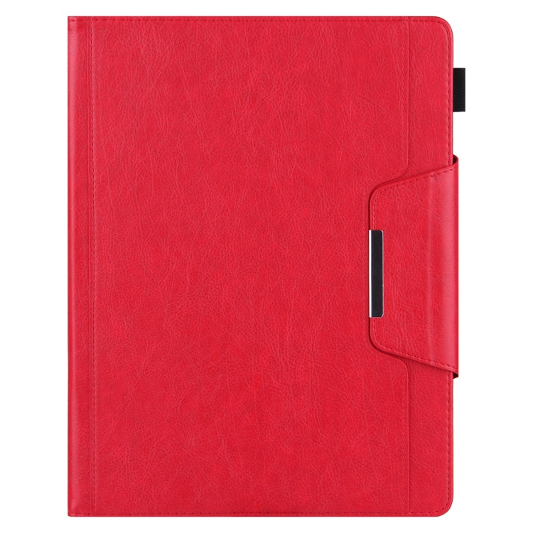 For iPad Pro 12.9 2022 / 2021 / 2020 / 2018 Solid Color Horizontal Flip Leather Tablet Case with Holder & Card Slot & Photo Frame & Wallet(Red)