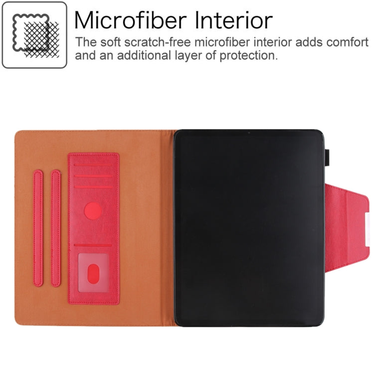 For iPad Pro 12.9 2022 / 2021 / 2020 / 2018 Solid Color Horizontal Flip Leather Tablet Case with Holder & Card Slot & Photo Frame & Wallet(Red)