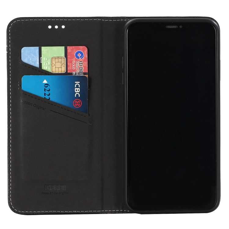 GEBEI Top-grain Leather Horizontal Flip Protective Case with Holder & Card Slots, For iPhone XS Max