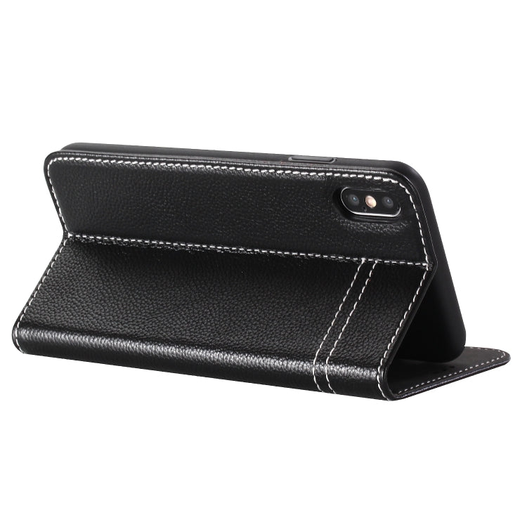 GEBEI Top-grain Leather Horizontal Flip Protective Case with Holder & Card Slots, For iPhone XS Max
