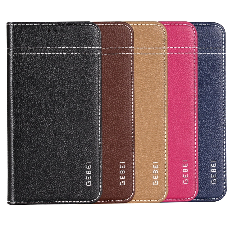 GEBEI Top-grain Leather Horizontal Flip Protective Case with Holder & Card Slots, For iPhone XS Max