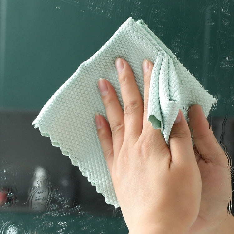 10 PCS Non-Marking And Easy-To-Dry Fish Scale Rags Kitchen Cleaning Towels, Random Color Delivery, Specification: 25x25cm(Bulk, No Packaging)