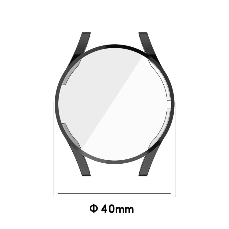 For Samung Galaxy Watch4 40mm Full Coverage TPU Electroplating Protective Case Cover(Transparent White)