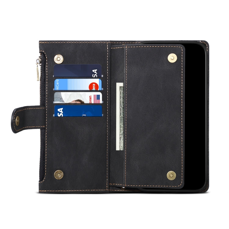 Retro Frosted Horizontal Flip Leather Case with Holder & Card Slot & Wallet & Zipper Pocket & Lanyard, For iPhone 12, For iPhone 12 mini, For iPhone 11 Pro Max, For iPhone 11 Pro, For iPhone X & XS, For iPhone XR