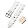 18mm Two-layer Cowhide Leather Bamboo Joint Texture Watch Band(White)