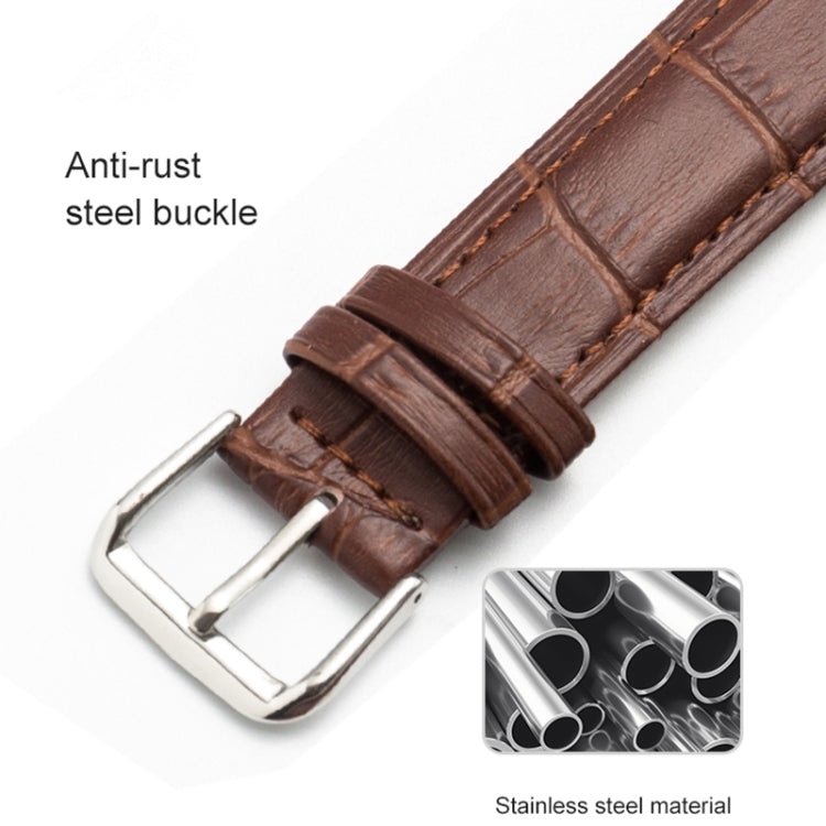18mm Two-layer Cowhide Leather Bamboo Joint Texture Watch Band(White)