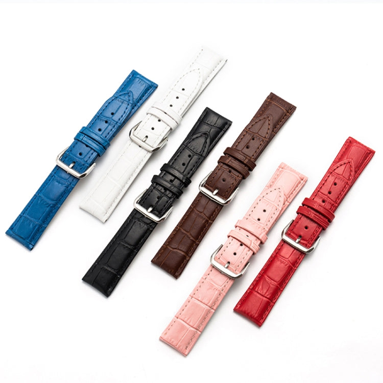 20mm Two-layer Cowhide Leather Bamboo Joint Texture Watch Band(Dark Brown)