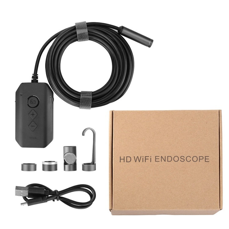 Y17 5MP 7.9mm Dual-lens HD Autofocus WiFi Industrial Digital Endoscope Zoomable Snake Camera, Cable Length:3.5m Hard Cable(Black)