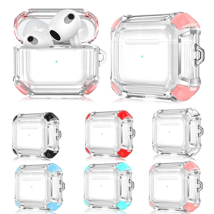 Anti-drop Transparent PC Two-color Earphone Protective Case with Hanging Loop for AirPods 3(Transparent)