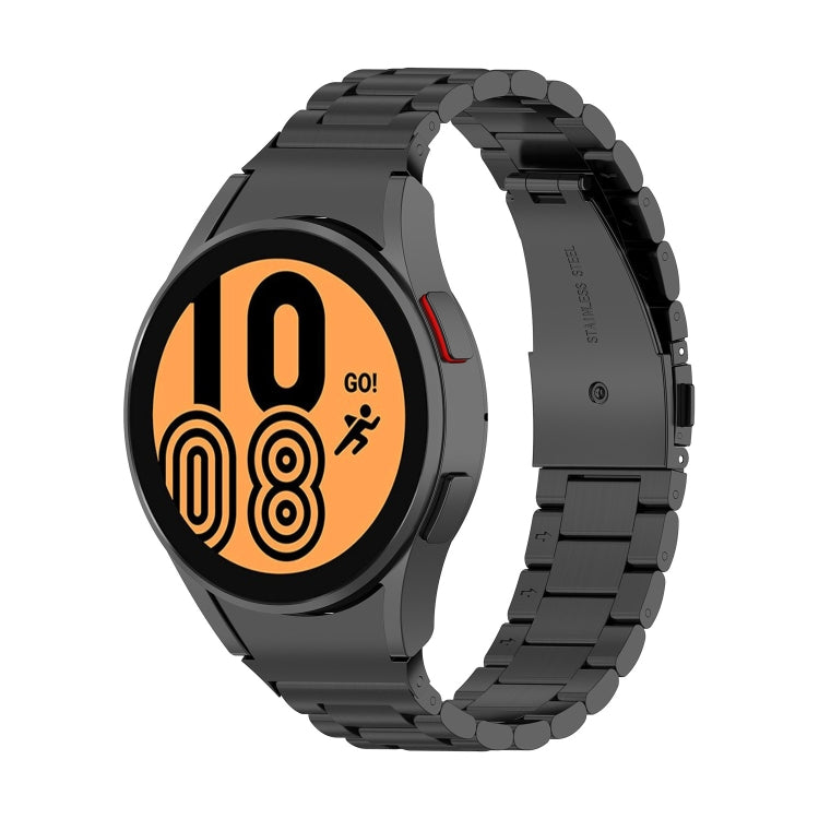 For Samsung Galaxy Watch4 / Watch4 Classic Three Strains Steel Watch Band(Black)