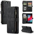 CaseMe-C30 PU + TPU Multifunctional Horizontal Flip Leather Case with Holder & Card Slot & Wallet & Zipper Pocket, For iPhone 8 Plus & 7 Plus & 6 Plus, For iPhone SE 2022 / SE 2020 / 8 / 7 / 6, For iPhone 11, For iPhone 11 Pro, For iPhone 11 Pro Max   ...
