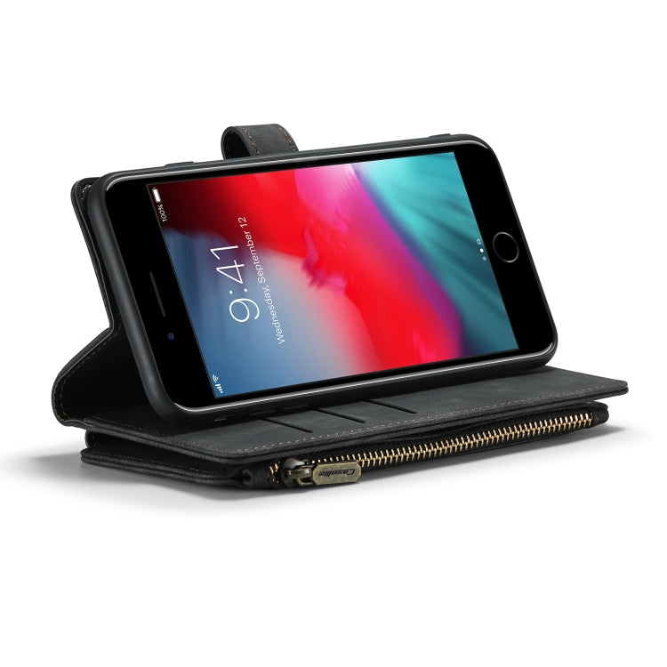 CaseMe-C30 PU + TPU Multifunctional Horizontal Flip Leather Case with Holder & Card Slot & Wallet & Zipper Pocket, For iPhone 8 Plus & 7 Plus & 6 Plus, For iPhone SE 2022 / SE 2020 / 8 / 7 / 6, For iPhone 11, For iPhone 11 Pro, For iPhone 11 Pro Max   ...