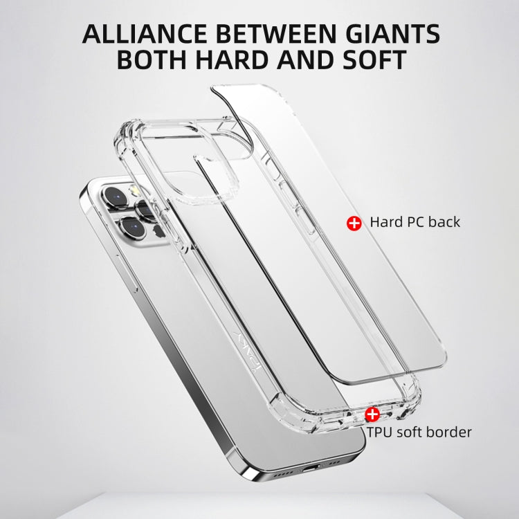 iPAKY Crystal Clear Series Transparent Shockproof TPU + PC Protective Case, For iPhone 13