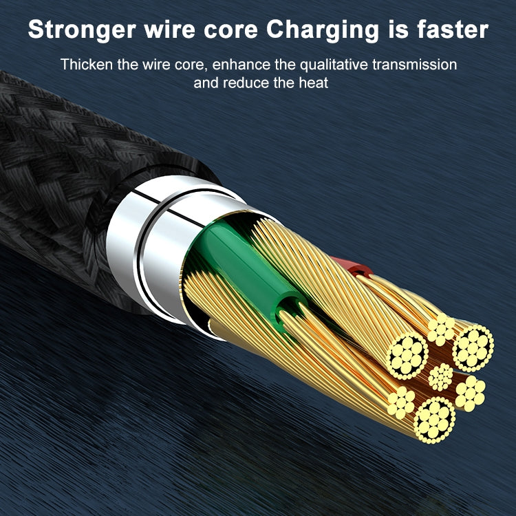 ADC-003 USB-C / Type-C to 8 Pin PD Fast Charging Weave Data Cable for iPhone, iPad, Length:1m(Black)