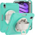 360 Degree Rotation PC + TPU Protective Case with Holder & Hand-strap, For iPad mini 6 / mini 2024