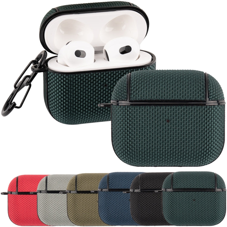 Nylon Waterproof Wireless Earphone Protective Case with Hook for AirPods 3(Black)